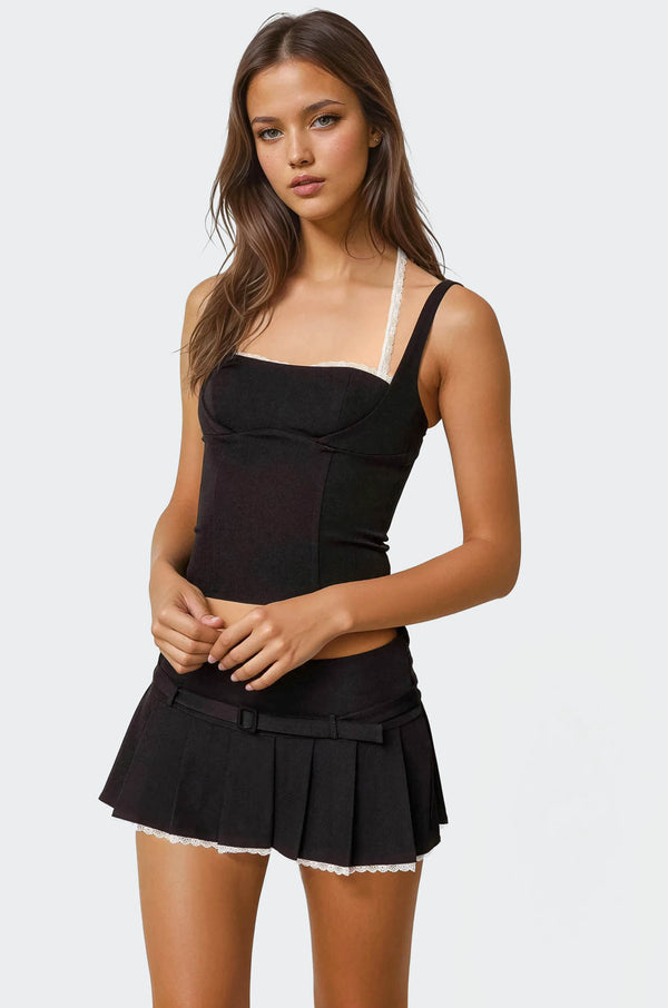 edikted Lesly Lacey Layered Corset black