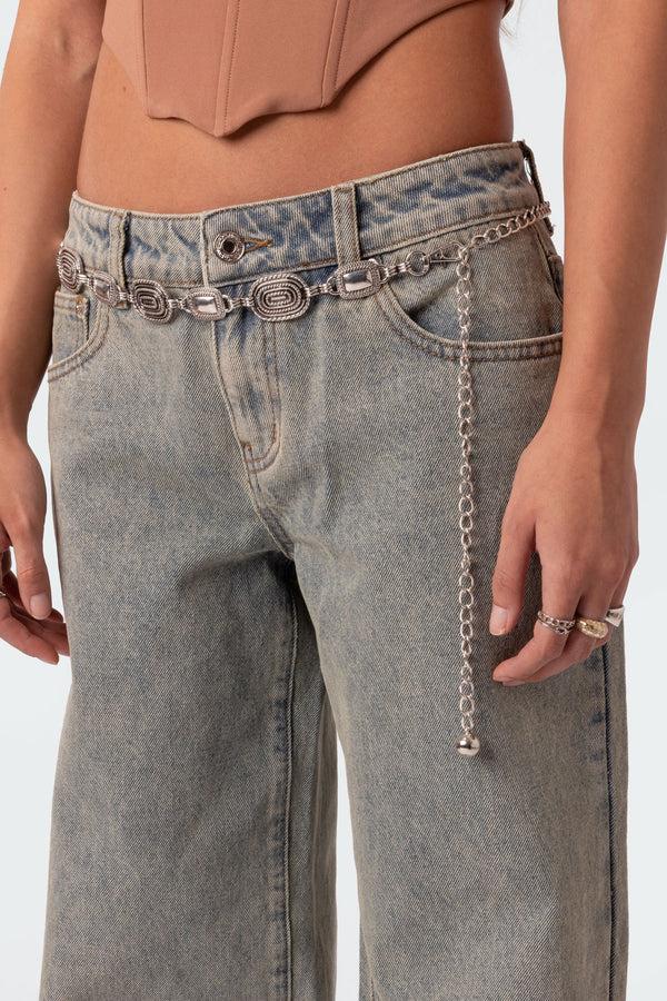 edikted Level Up Charm Belt silver