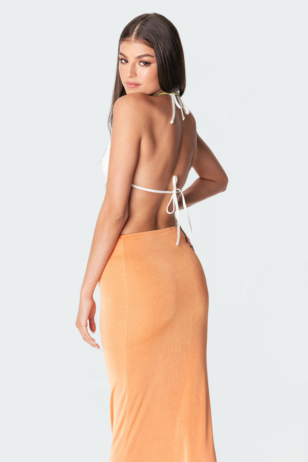 Edikted Lia Open-Back Tie Top White
