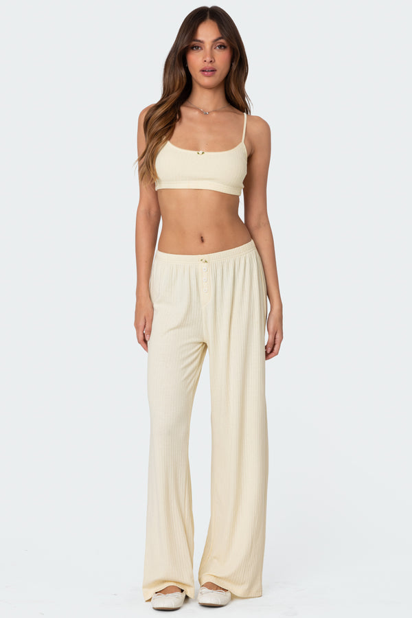 Edikted Lilou Pointelle Bralette Yellow