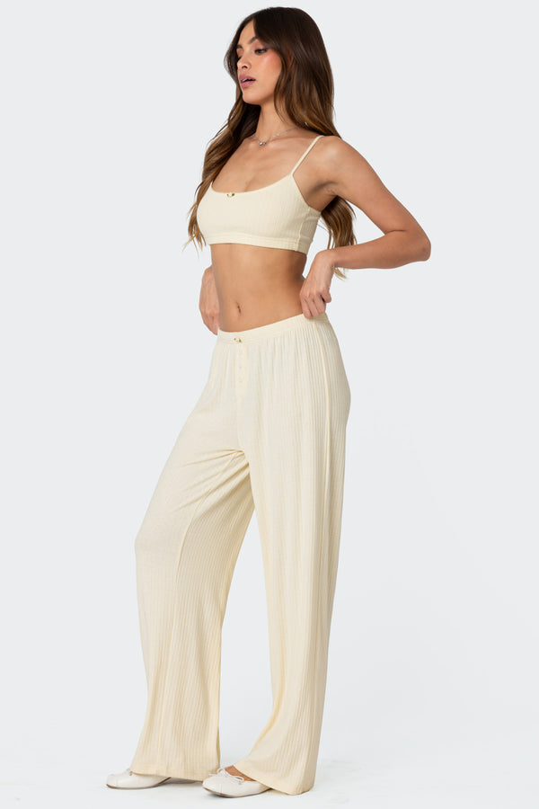 Edikted Lilou Pointelle Bralette Yellow