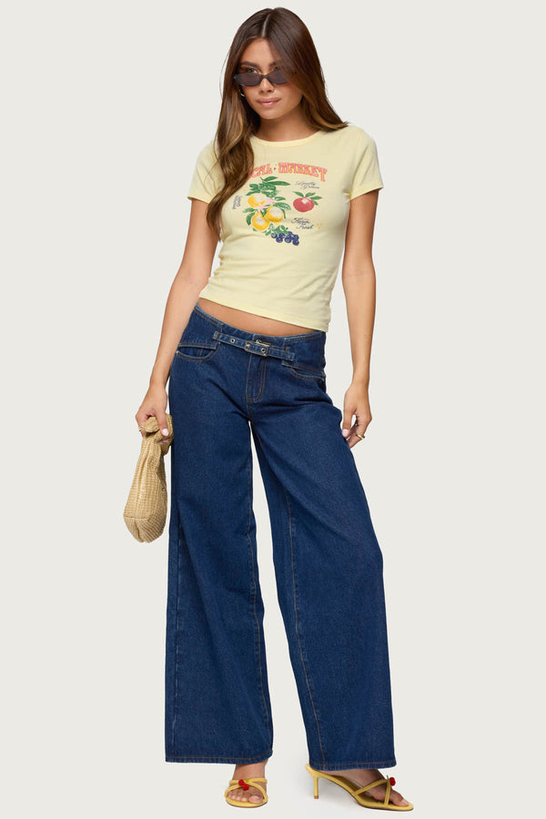 Edikted Local Market Graphic T Shirt Yellow