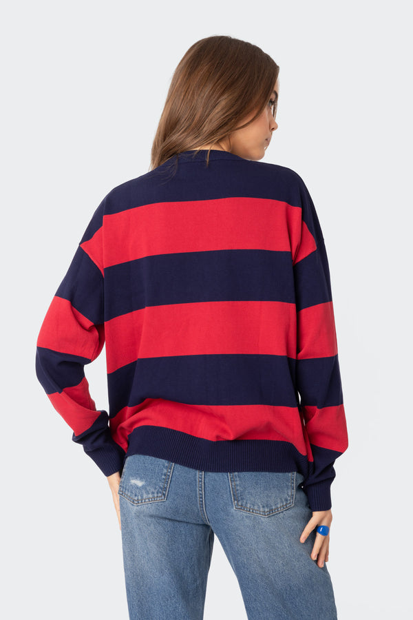 Edikted Logan Light Knit Oversized Sweater Red