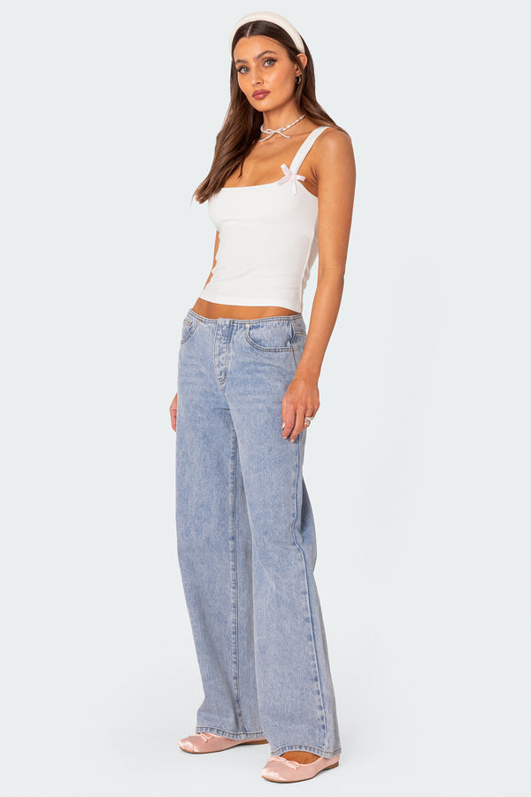 Edikted Lola Ribbed Tank Top White