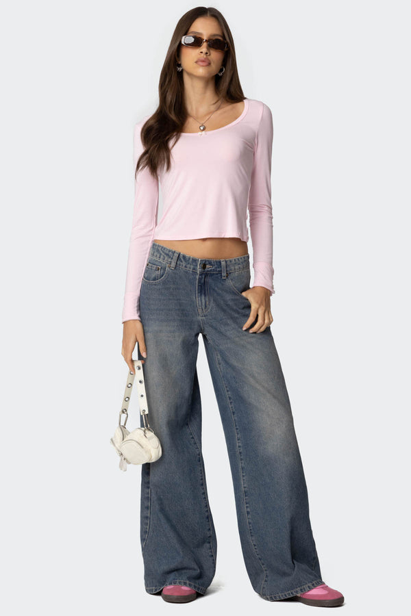 Edikted Lolo Bow Top Pink