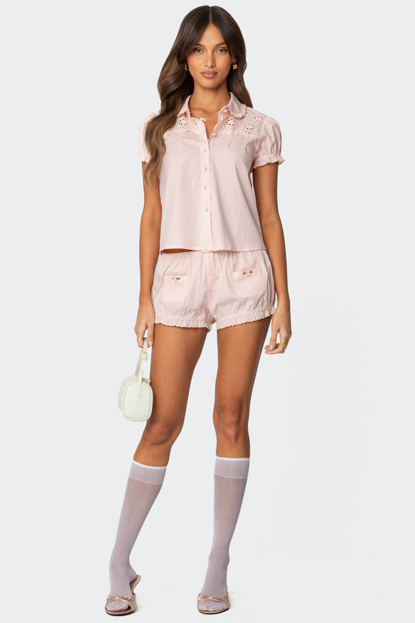 edikted Lona Bloomer Shorts light pink