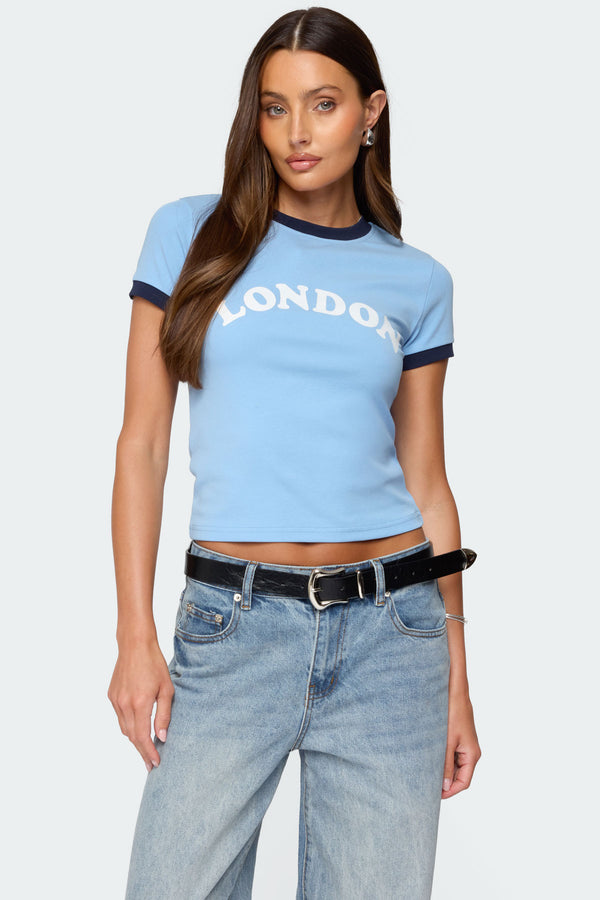 edikted London Contrast T Shirt light blue