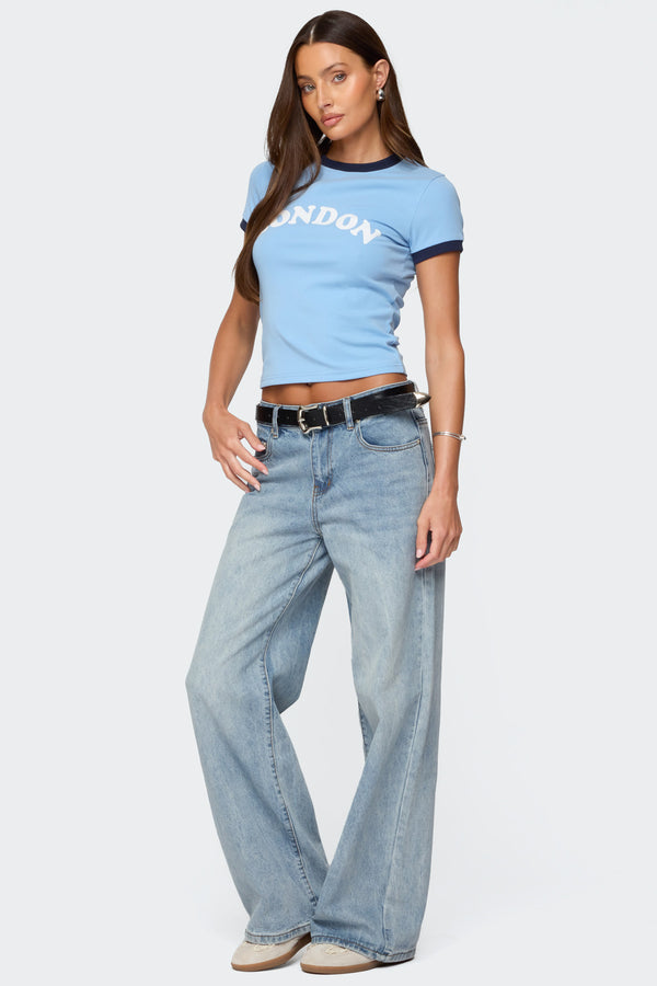 Edikted London Contrast T Shirt Light Blue