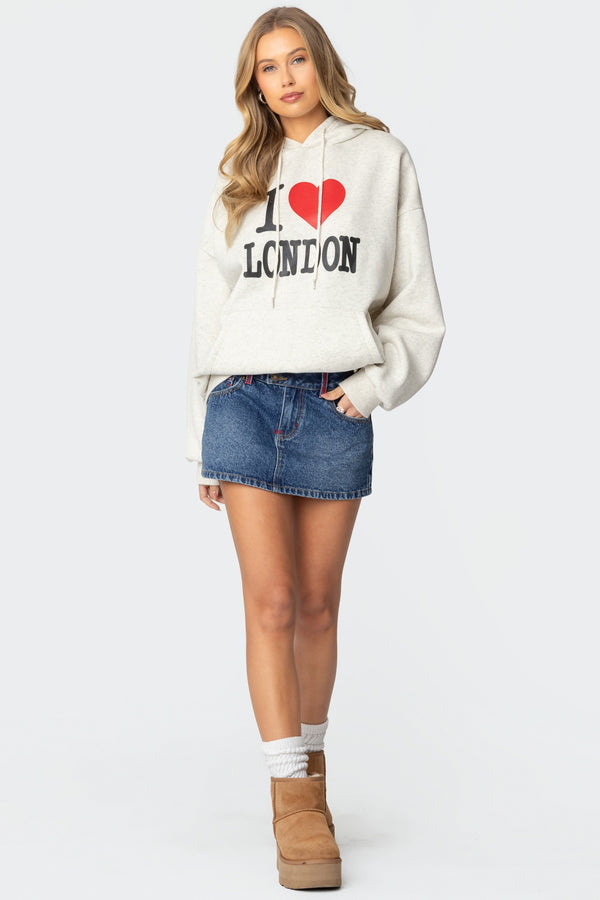Edikted London Lover Oversized Hoodie Gray Melange