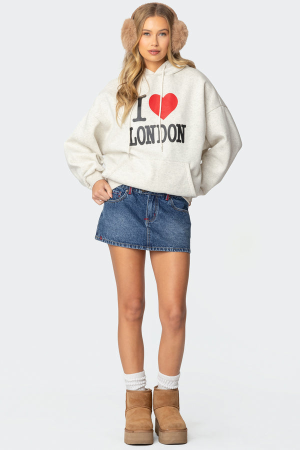 Edikted London Lover Oversized Hoodie Gray Melange