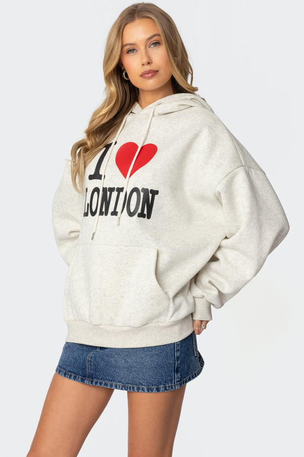 Edikted London Lover Oversized Hoodie Gray Melange