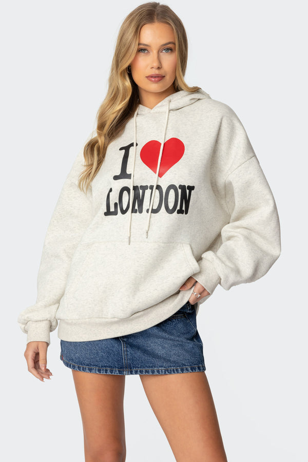 edikted London Lover Oversized Hoodie gray melange
