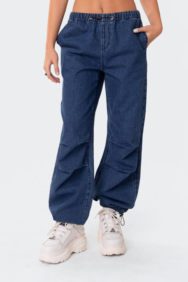edikted Lorelai Oversized Cargo Jeans blue