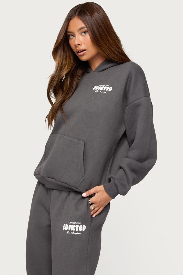 Edikted Lounge Edit Hoodie Dark Gray
