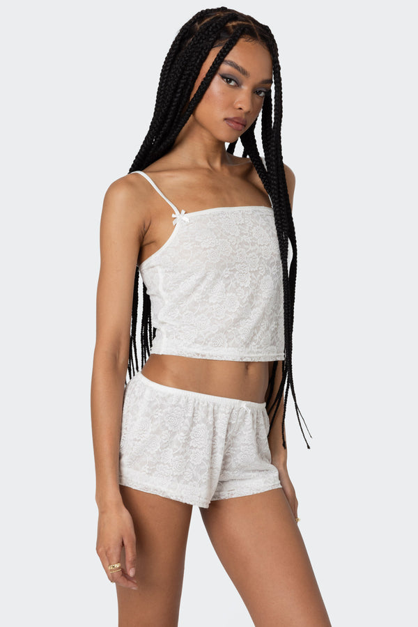 Edikted Love Lace Tank Top White