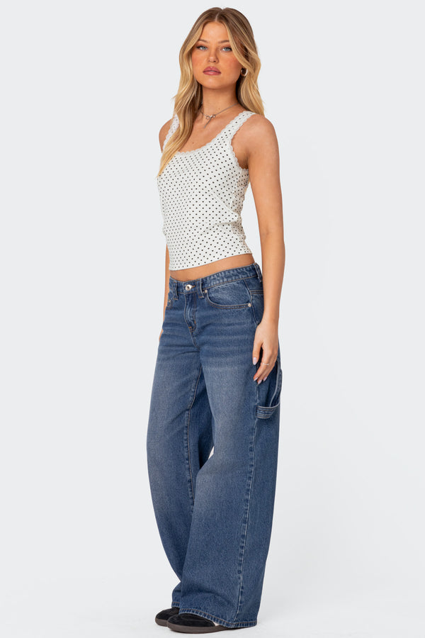 Edikted Lover Girl Printed Tank Top White