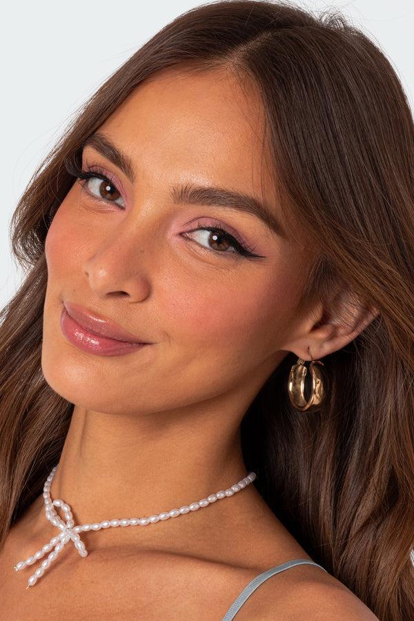 edikted Lux Wide Hoop Earrings gold