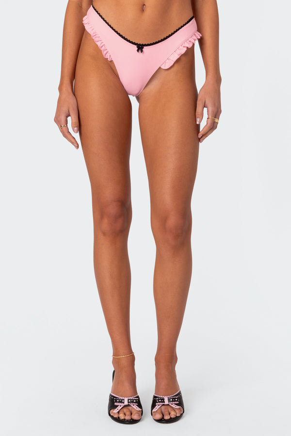 Edikted Maggie Ruffled Bikini Bottom Light Pink