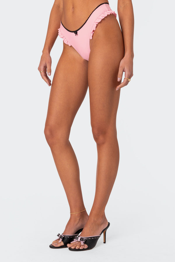 Edikted Maggie Ruffled Bikini Bottom Light Pink