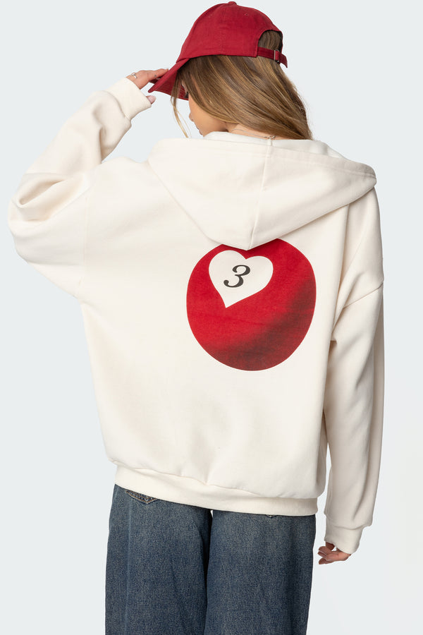 Edikted Magic 3 Oversized Zip Up Hoodie Cream