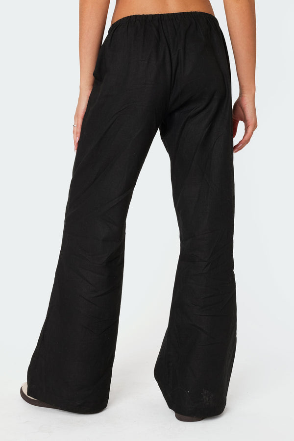 Edikted Maison Linen Look Pants Black