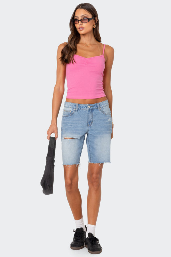 Edikted Makena Cinched Tank Top Pink