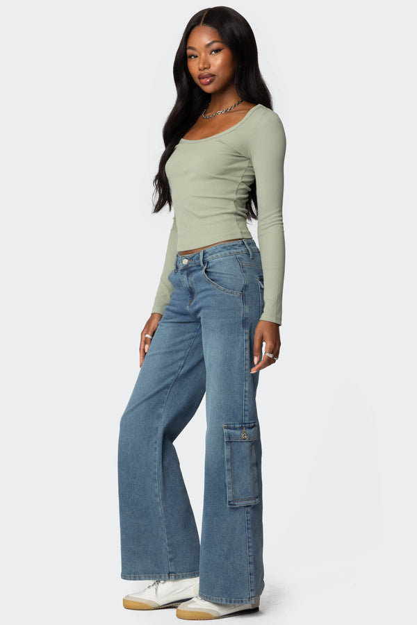 Edikted Makenna Scoop Neck Top Green