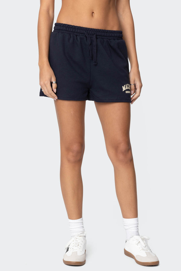 Edikted Malibu Girl Terry Shorts Navy