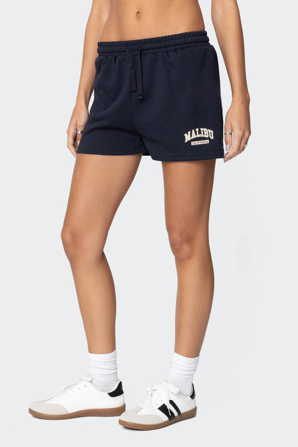 Edikted Malibu Girl Terry Shorts Navy