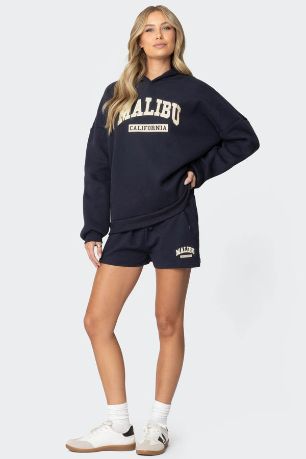 Edikted Malibu Girl Terry Shorts Navy