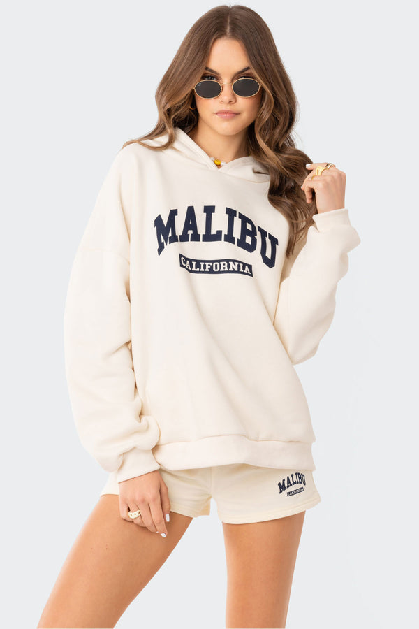 edikted Malibu High Hoodie cream