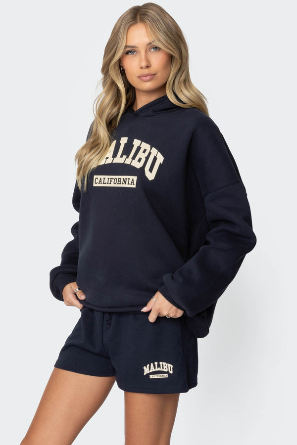 Edikted Malibu High Hoodie Navy