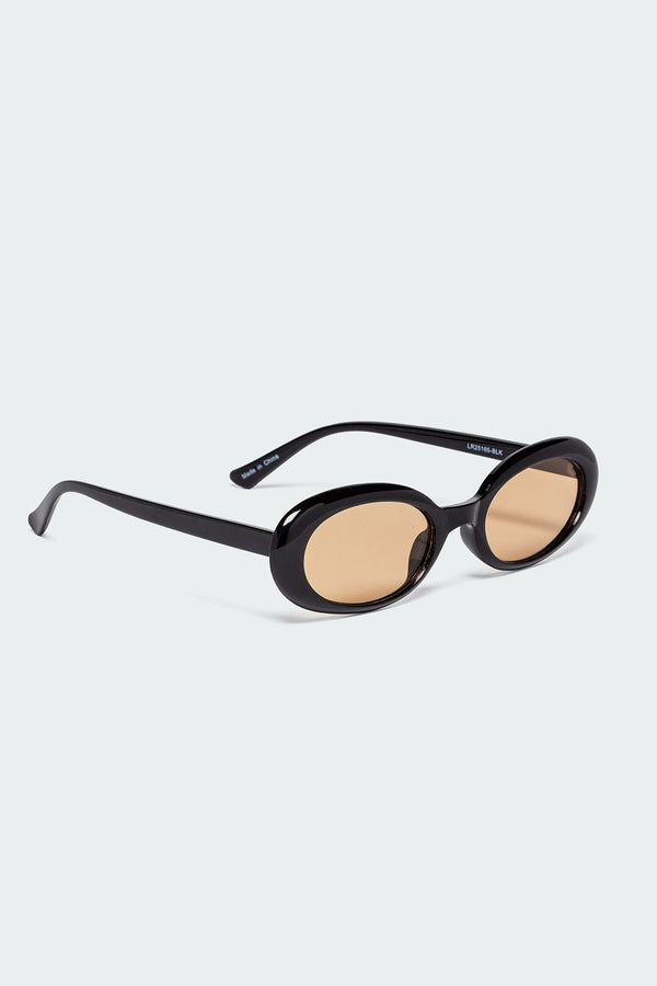 Edikted Mani Oval Sunglasses Black