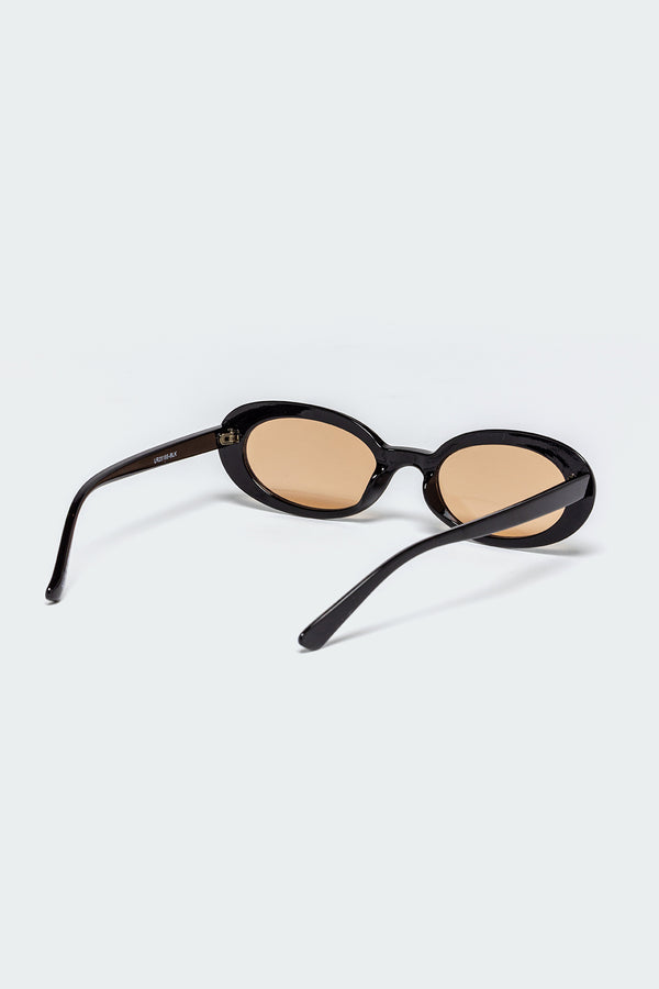 Edikted Mani Oval Sunglasses Black