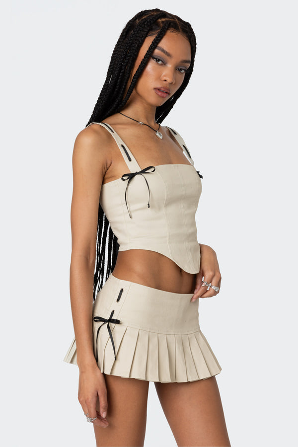 Edikted Margaret Ribbon Corset Beige