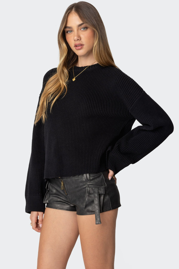 Edikted Marleen Oversized Knit Sweater Black