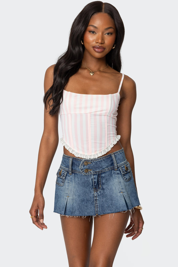 edikted Marlen Striped Corset light pink