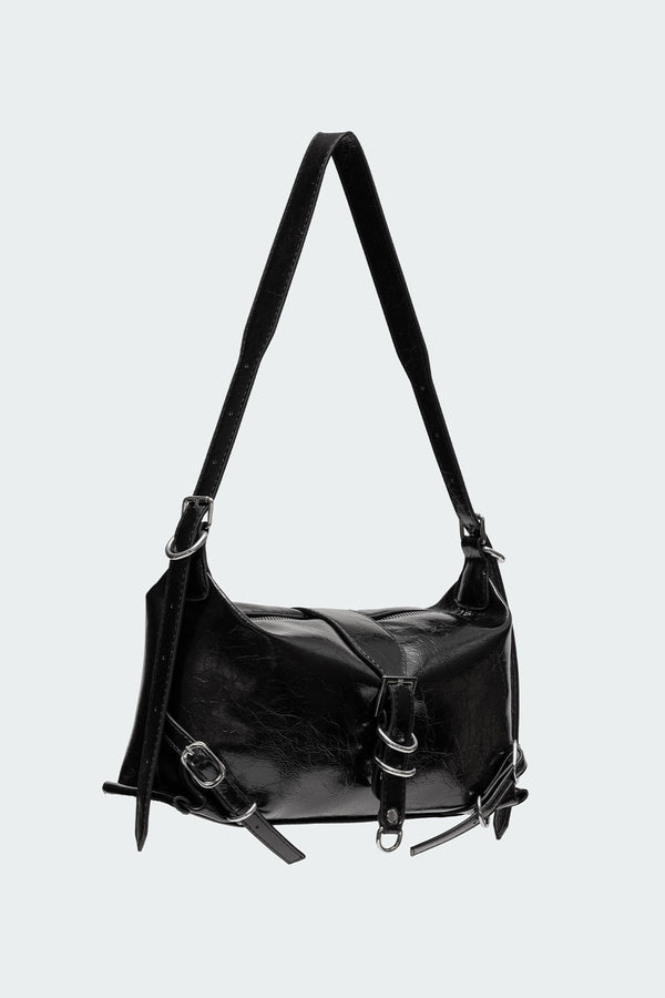Edikted Marlie Faux Leather Shoulder Bag Black