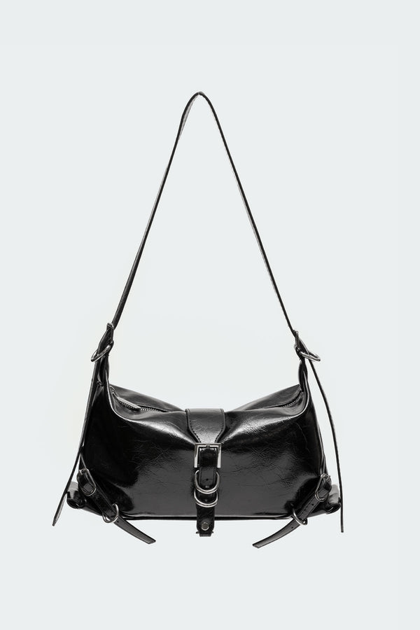 edikted Marlie Faux Leather Shoulder Bag black