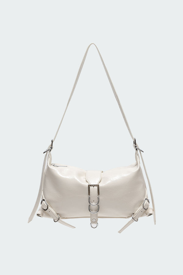 Edikted Marlie Faux Leather Shoulder Bag White
