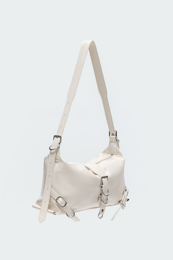 Edikted Marlie Faux Leather Shoulder Bag White