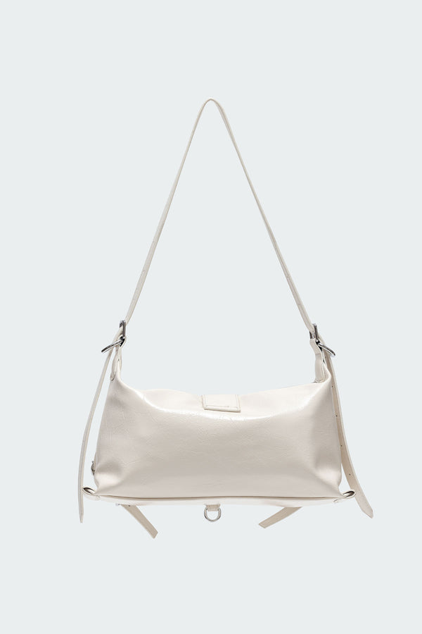 Edikted Marlie Faux Leather Shoulder Bag White