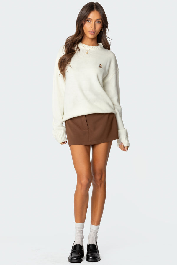 Edikted Marlie Tailored Micro Mini Skort Brown