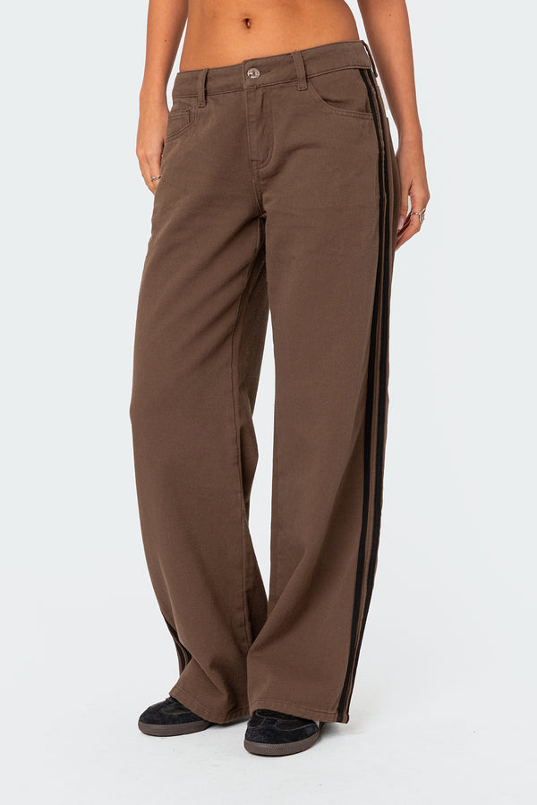 Edikted Mattie Slouchy Low Rise Jeans Olive