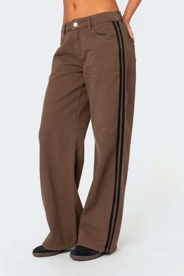 Edikted Mattie Slouchy Low Rise Jeans Olive