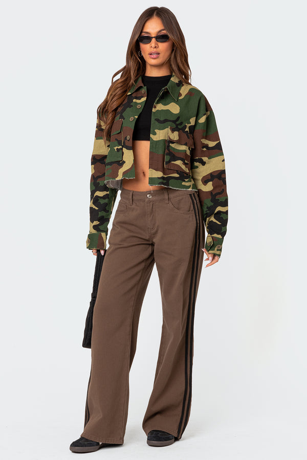 edikted Mattie Slouchy Low Rise Jeans olive