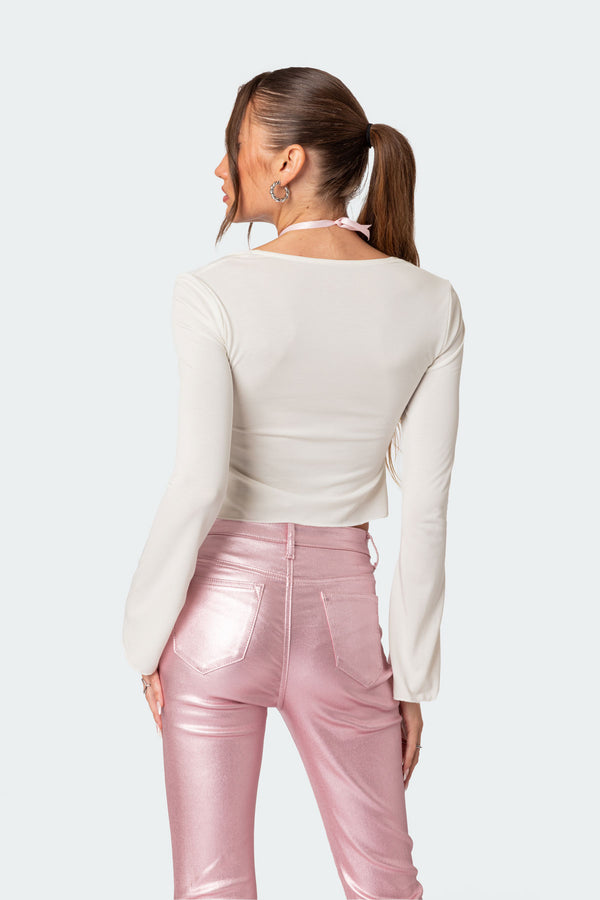 Edikted Maxine Twist Front Top White