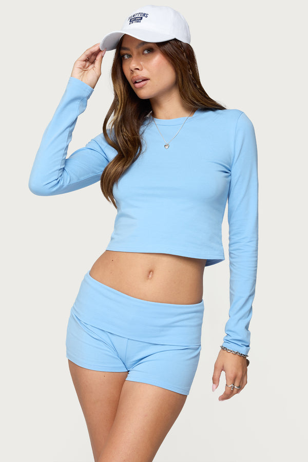 edikted Meg Long Sleeve Top blue