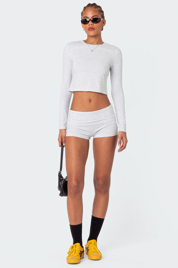 Edikted Meg Long Sleeve Top Gray Melange