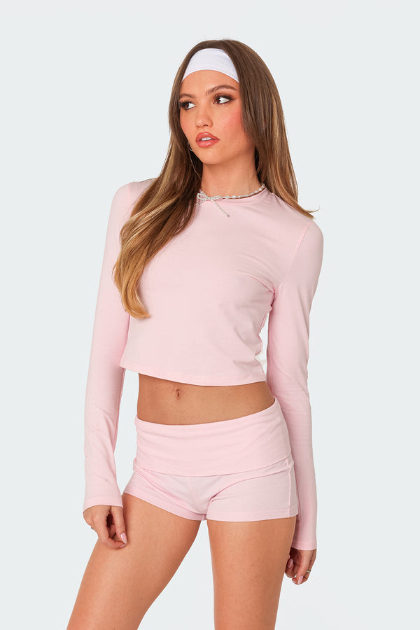 Edikted Meg Long Sleeve Top Pink